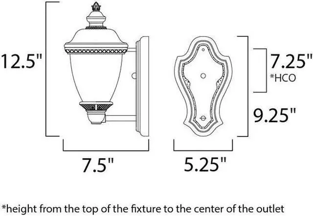 Alt view image 2 of 2 - MAXIM 40495WGOB Carriage House 1-Light 6" Wide Oriental Bronze Outdoor Wall