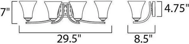 Alt view image 2 of 2 - MAXIM LIGHTING 20101FTSN Aurora 4-Light 29.5" Wide Satin Nickel Vanity Light