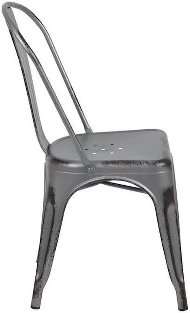 Alt view image 13 of 14 - Flash Furniture Colorful Restaurant Chair Silver Gray 4 Pack (4ET3534SIL)