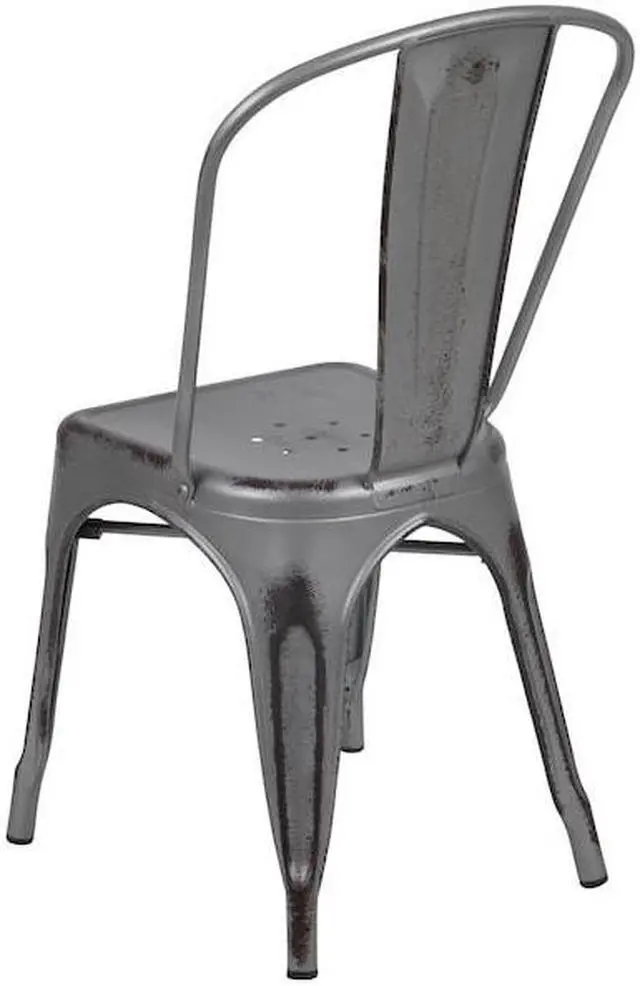 Alt view image 14 of 14 - Flash Furniture Colorful Restaurant Chair Silver Gray 4 Pack (4ET3534SIL)