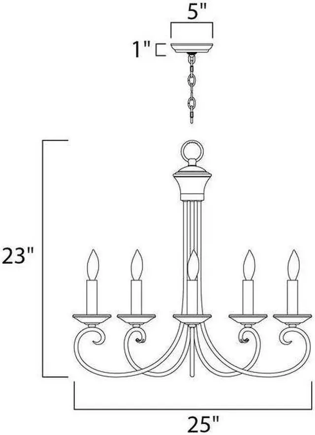 Alt view image 2 of 2 - MAXIM LIGHTING 70005OI Loft 5-Light 25" Wide Oil Rubbed Bronze Chandelier