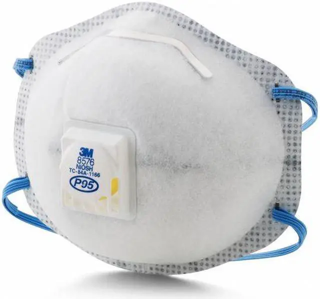 Alt view image 5 of 7 - 3M 8576 Disposable Respirator, Nuisance Acid Gas, P95, Molded, Dual,
