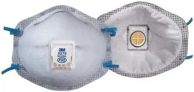 Alt view image 7 of 7 - 3M 8576 Disposable Respirator, Nuisance Acid Gas, P95, Molded, Dual,