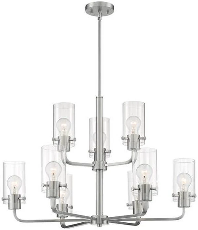Alt view image 4 of 4 - NUVO 60/7179 Fixture, Chandelier, 9-Lght, Incandescent, 60W, 120V, A19, Medium