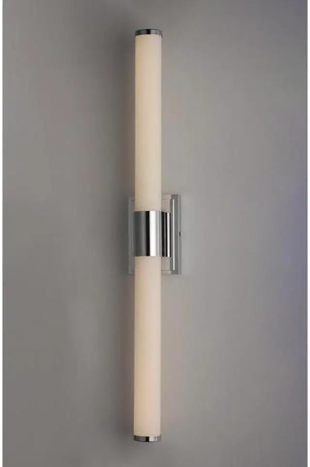 Alt view image 2 of 3 - MAXIM 52116WTPC Optic 1-Light " Wide Polished Chrome Vanity Light