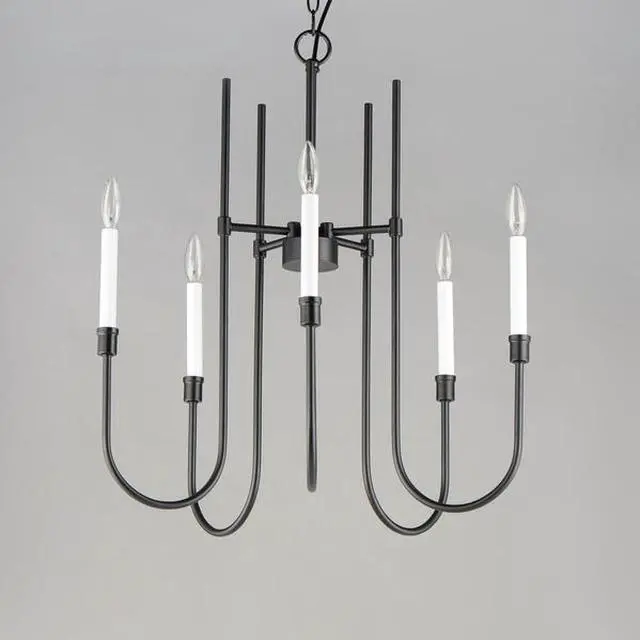 Alt view image 4 of 5 - MAXIM 11285BK Tux 5-Light Chandelier
