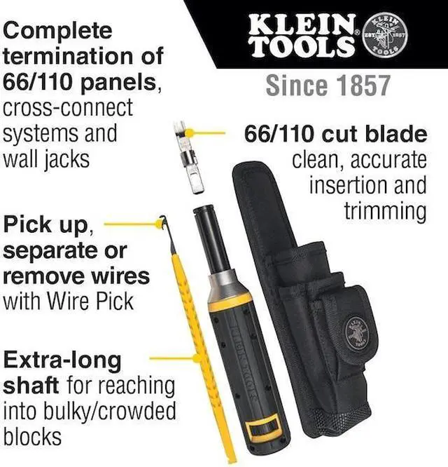 Alt view image 12 of 12 - Klein Tools VDV427-822 Cushion-Grip Impact Punchdown Tool Kit (110/66)
