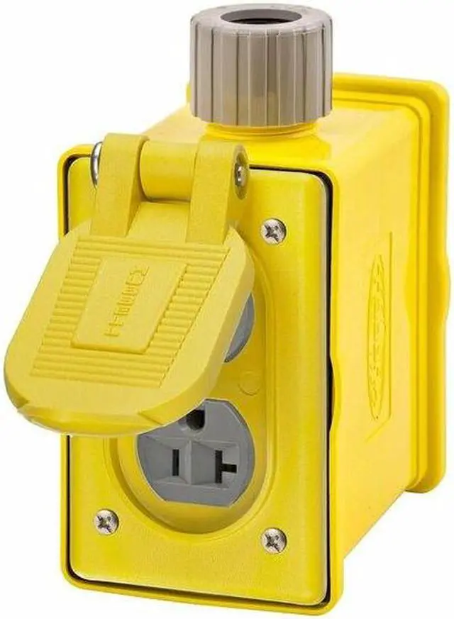 Alt view image 4 of 4 - HUBBELL WIRING DEVICE-KELLEMS HBLPOB1DY Portable Outlet Box,1Gang,1Inlet,Valox