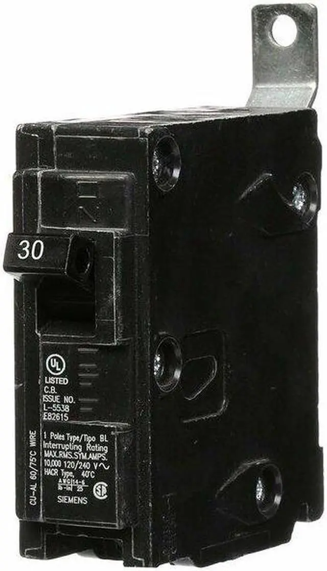 Alt view image 3 of 3 - SIEMENS B130 Miniature Circuit Breaker, BL Series, 30A, 1 Pole, 120/240V AC,