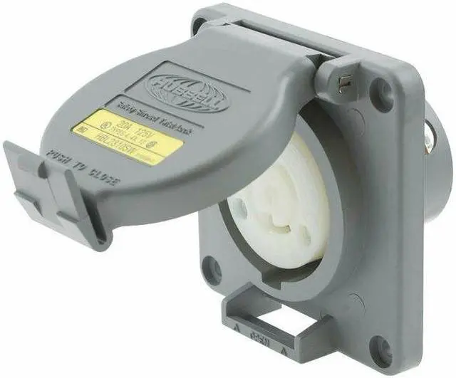 Alt view image 4 of 5 - Hubbell Wiring Device-Kellems Watertight Locking Receptacle,20,Gray  HBL2310SW