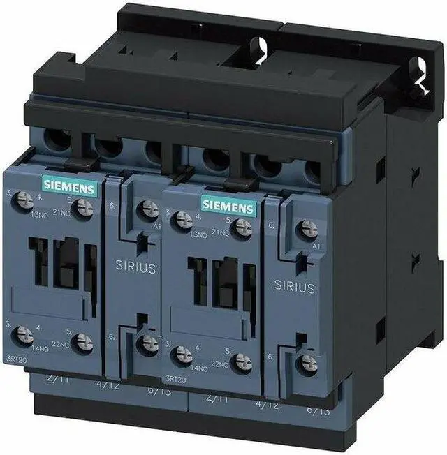 Alt view image 3 of 3 - SIEMENS 3RA23248XB301AK6 IEC Magnetic Contactor, 2NC/2NO, 110V-120V AC, 3 P,