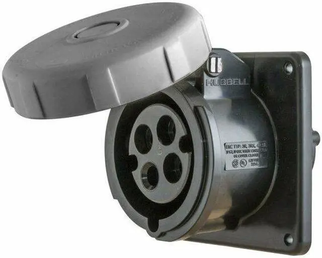 Alt view image 4 of 5 - HUBBELL WIRING DEVICE-KELLEMS HBL430R5W IEC Pin and Sleeve Receptacle,30A,600V