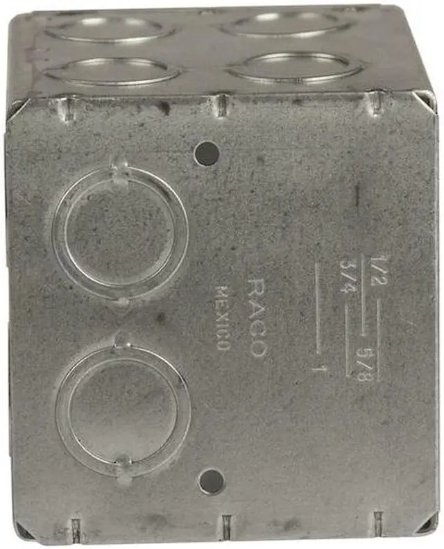 Alt view image 5 of 6 - RACO 696 Electrical Box, 45 cu in, Masonry Box Type, 2 Gangs, Galvanized Zinc,