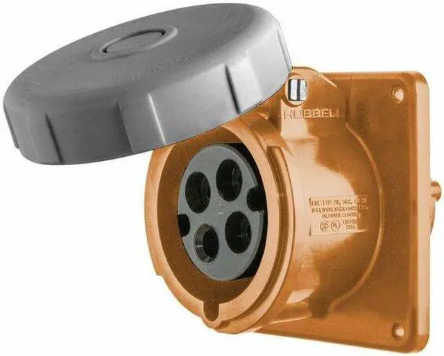 Alt view image 2 of 2 - HUBBELL WIRING DEVICE-KELLEMS HBL430R12W Watertight Pin & Sleeve Receptacle, 30