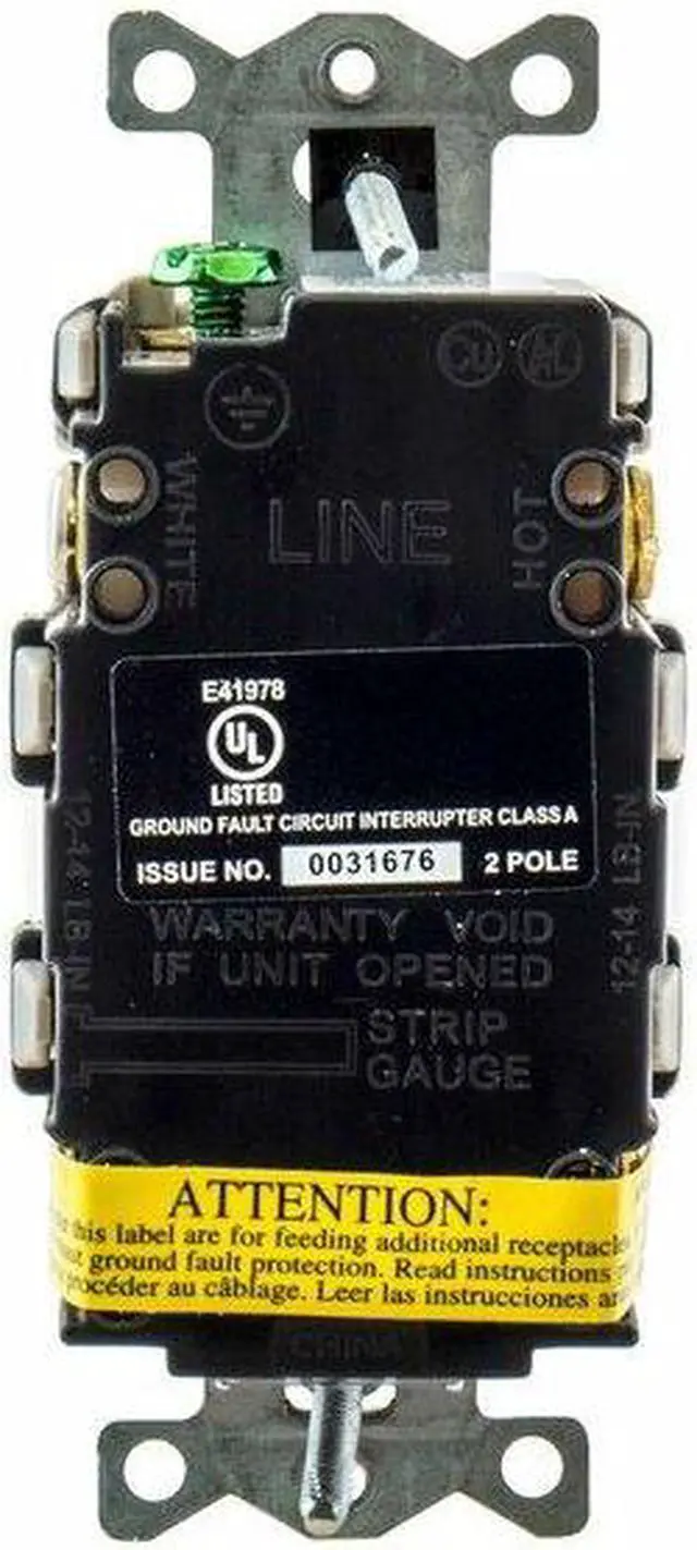 Alt view image 3 of 5 - HUBBELL WIRING DEVICE-KELLEMS GFRTW15GRY GFCI Receptacle, 15A, 125VAC, 5-15R,