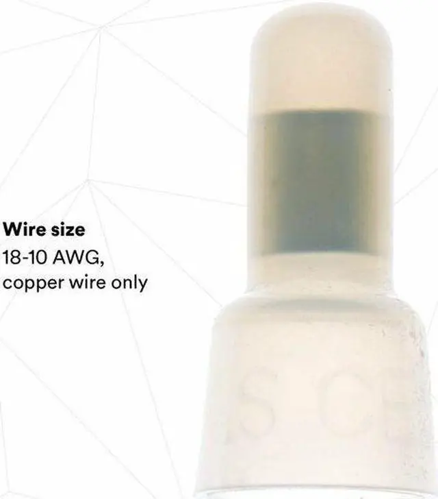 Alt view image 7 of 8 - 3M S-31-A Crimp Wire Connector, 10 AWG Max, Clear, Nylon Insulation, 600 V, 50