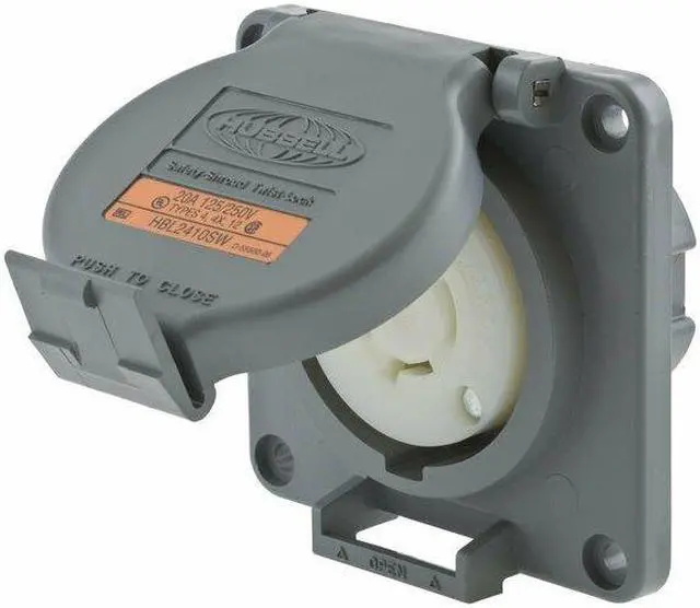 Alt view image 3 of 3 - HUBBELL WIRING DEVICE-KELLEMS HBL2410SW 20A Watertight Twist-Lock Receptacle 3P