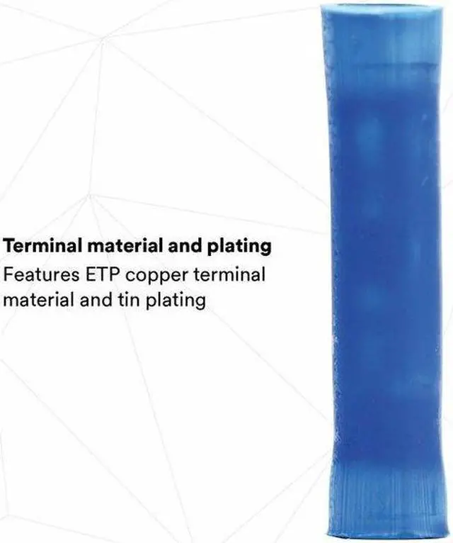 Alt view image 9 of 9 - 3M MVU14BCX Butt Splice Wire Connector, 4 AWG Max, Blue, Vinyl Insulation, 600