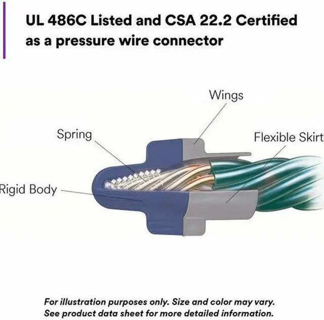 Alt view image 7 of 8 - 3M B/G+BOX Twist On Wire Connector, 14-6 AWG, PK50, Width: 1.12 in