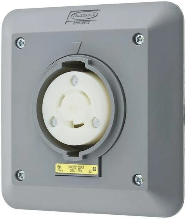 Alt view image 4 of 4 - HUBBELL WIRING DEVICE-KELLEMS HBL2310SR2 Locking Receptacle, L5-20R, 20 A, 125V