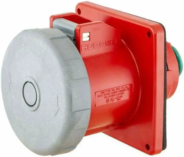 Alt view image 3 of 3 - HUBBELL WIRING DEVICE-KELLEMS HBL460R7W Watertight Pin & Sleeve Receptacle, 60