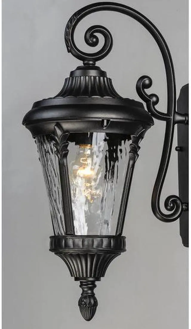 Alt view image 3 of 3 - MAXIM LIGHTING 3054WGBK Sentry 1-Light 9" Wide Black Outdoor Wall Sconce