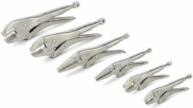 Alt view image 2 of 7 - TEKTON PLK99903 Locking Pliers Set, 6-Piece (Straight Jaw, Curved Jaw, Long