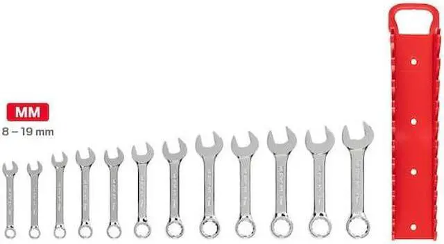 Alt view image 4 of 8 - TEKTON WRN01170 Stubby Combination Wrench Set with Holder, 12-Piece (8-19 mm)