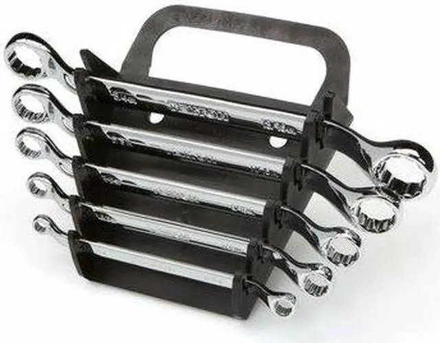 Alt view image 3 of 8 - TEKTON 45-Degree Offset Box End Wrench Set, 5-Piece (1/4-13/16 in.) - Holder | WBE23405