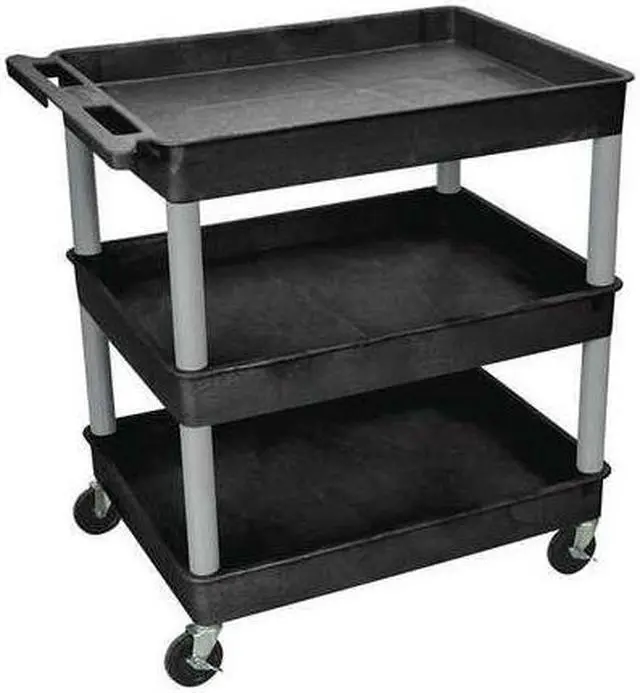 Main image of ZORO SELECT BKTC111GY Utility Cart with Deep Lipped Plastic Shelves, 400 lb