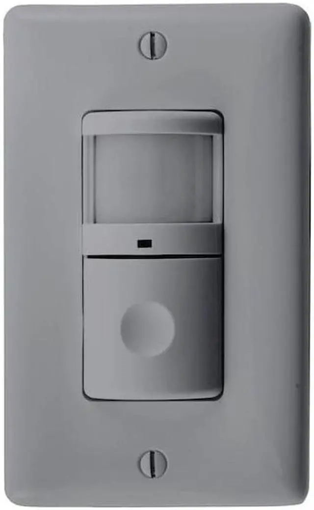 Alt view image 5 of 5 - HUBBELL WIRING DEVICE-KELLEMS WS2000GY Occupancy/Vacancy Sensor,PIR,1200 sq ft