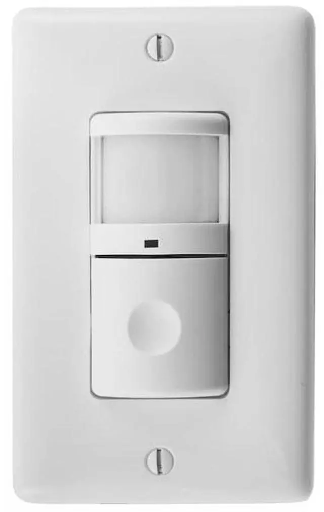 Alt view image 5 of 5 - HUBBELL WIRING DEVICE-KELLEMS WS1001NI Vacancy Sensor,PIR,1200 sq ft,Ivory