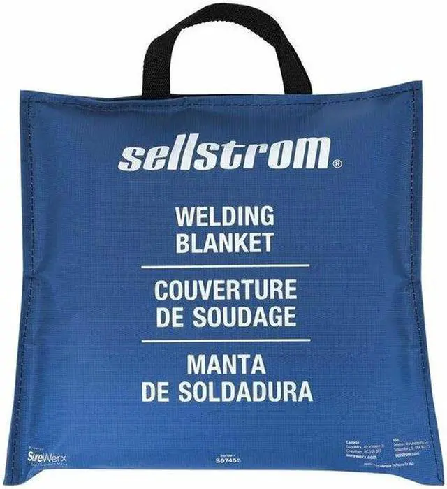 Alt view image 2 of 3 - SELLSTROM S97455 High-Temperature Emergency Fire Blanket, Blue Vinyl Pouch,