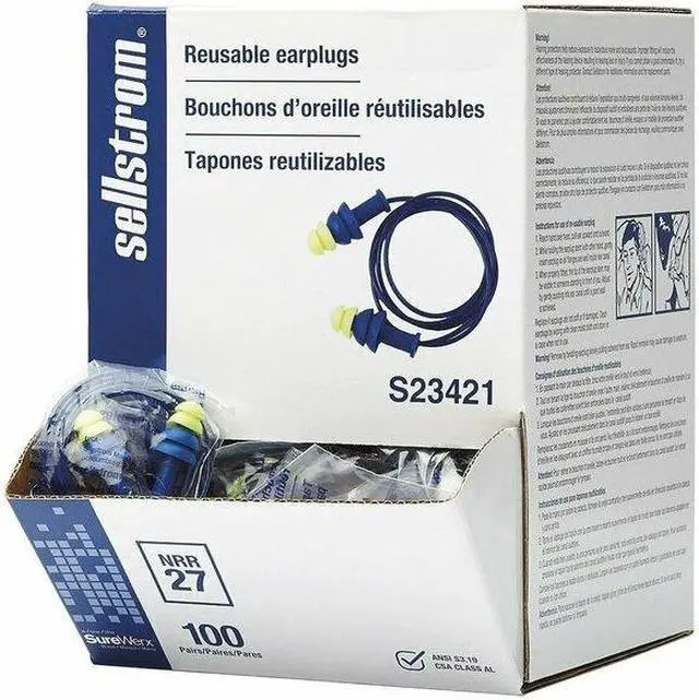 Alt view image 4 of 6 - SELLSTROM S23421 Reusable Non-Allergenic polymer Ear Plugs, Tapered Shape, 27