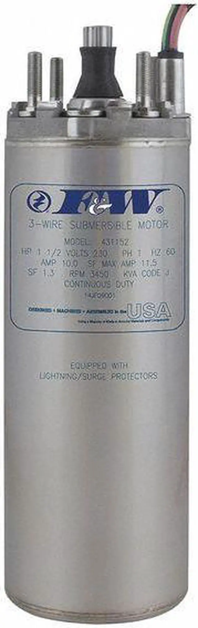 Alt view image 2 of 2 - FLINT & WALLING 137426 Deep Well Submersible Pump Motor,1/2 HP