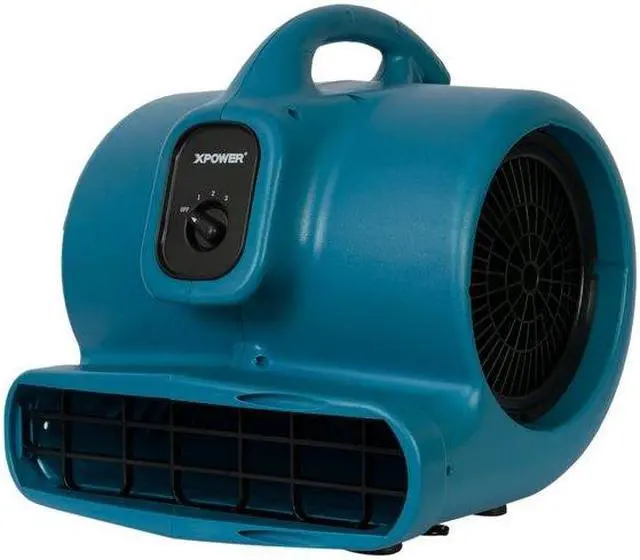 Alt view image 4 of 5 - XPOWER X-600A BLUE Air Mover W/ GFCI Power Outlets for Daisy Chain, 1/3 HP,