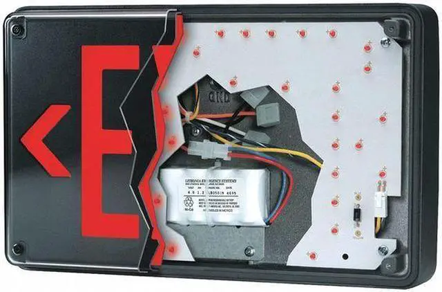 Alt view image 2 of 3 - LITHONIA LIGHTING LV S 2 R 120/277 UM 4X Exit Sign, Black, 2 Face(s), LED,