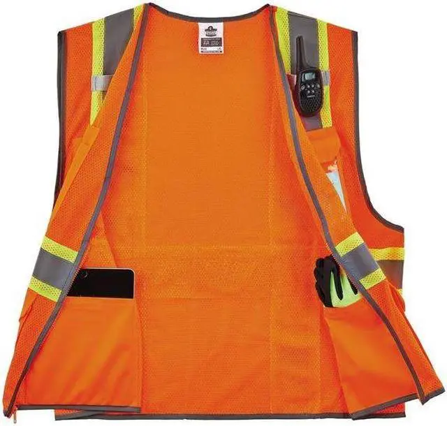 Alt view image 4 of 5 - ERGODYNE 8246Z-S Two-Tone Hi-Vis Safety Vest M Class 2 H Back, ,Zipper 6