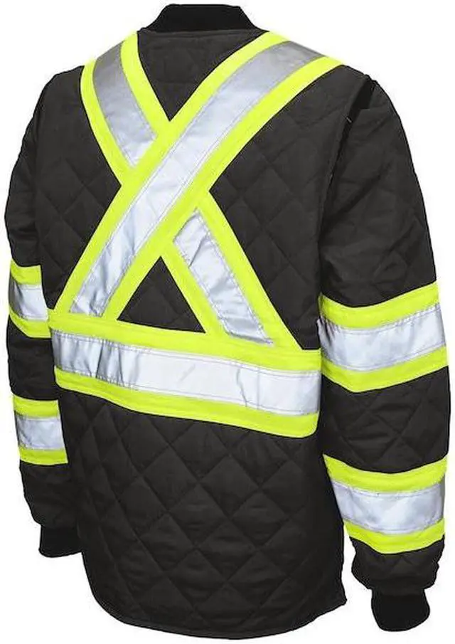 Alt view image 3 of 3 - TOUGH DUCK S43231 Quilted Safety Jacket,4XL,Black