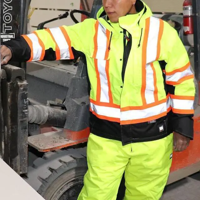 Alt view image 2 of 2 - TOUGH DUCK S24511 Hi-Vis Parka,Flo Green,L Size