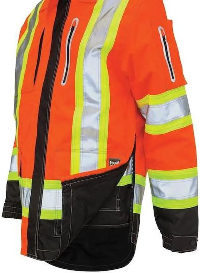 Alt view image 2 of 2 - TOUGH DUCK S18711 Men's Hi-Vis 4-in-1 Safety Jacket, 300D Ripstop, 100%