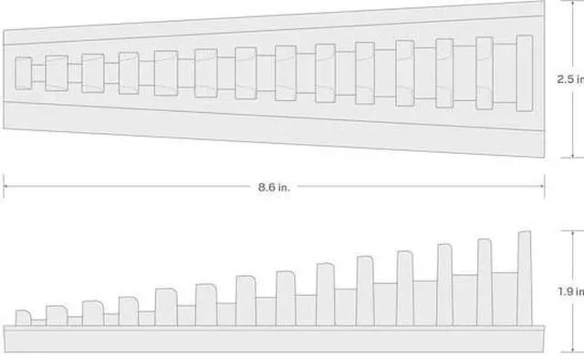 Alt view image 6 of 6 - tekton 13-tool 3/8 inch drive crowfoot wrench organizer rack, black (5/16-1 in.) | org26113