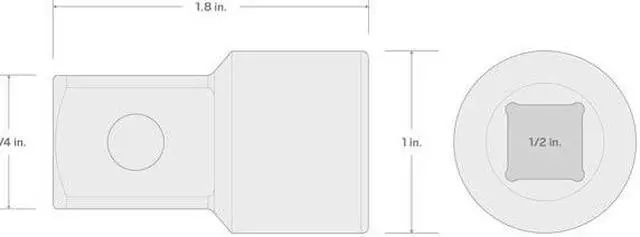 Alt view image 4 of 4 - TEKTON SHA24103 1/2 Inch Drive (F) x 3/4 Inch (M) Adapter