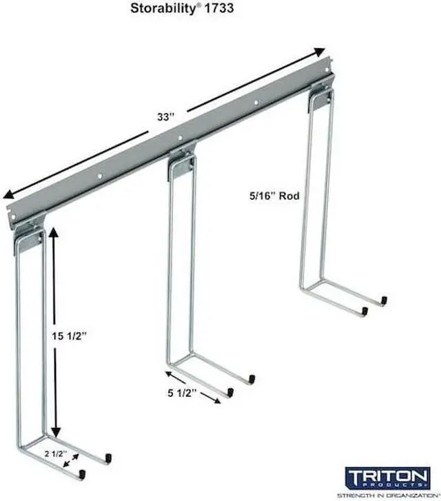 Alt view image 3 of 4 - TRITON PRODUCTS 1738 Long Handle Tool Hooks For Storability 1700 Top Track, 2 PK