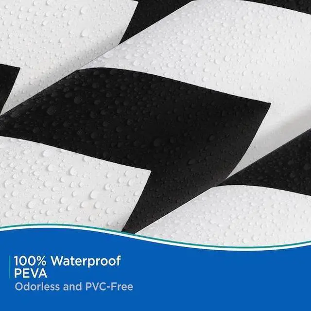 Alt view image 4 of 5 - KENNEY MFG KN61284 Medium Weight Decorative PEVA Shower Liner, 70" W x 72" H,