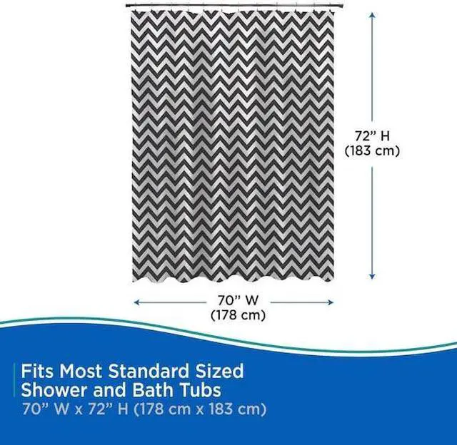 Alt view image 5 of 5 - KENNEY MFG KN61284 Medium Weight Decorative PEVA Shower Liner, 70" W x 72" H,