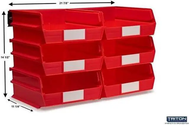 Alt view image 2 of 7 - TRITON PRODUCTS 3-235RWS Wall Storage Unit W/ (6) 10-7/8" L x 11" W x 5" H Red
