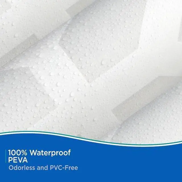 Alt view image 4 of 5 - KENNEY MFG KN61267 Medium Weight Decorative PEVA Shower Liner, 70" W x 72" H,