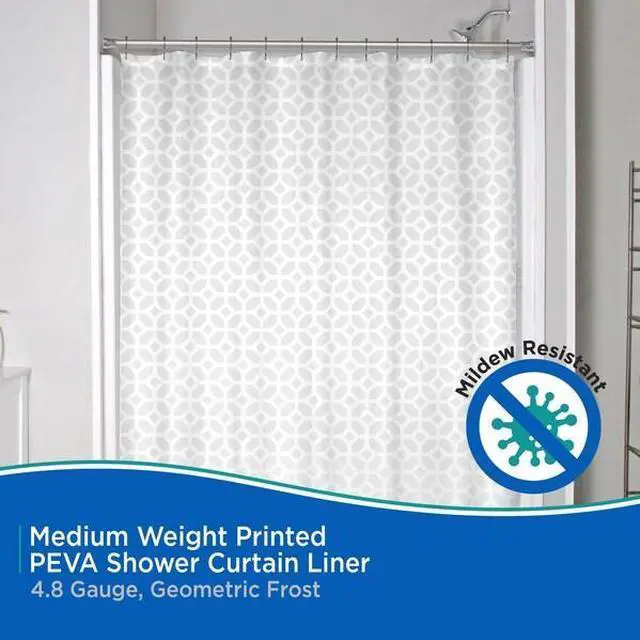 Alt view image 3 of 5 - KENNEY MFG KN61267 Medium Weight Decorative PEVA Shower Liner, 70" W x 72" H,
