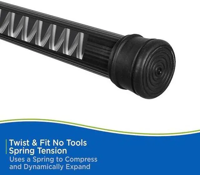 Alt view image 5 of 7 - KENNEY MFG KNUTLYL/5 No Tools Spring Tension Utility Rod, 42-72", Black